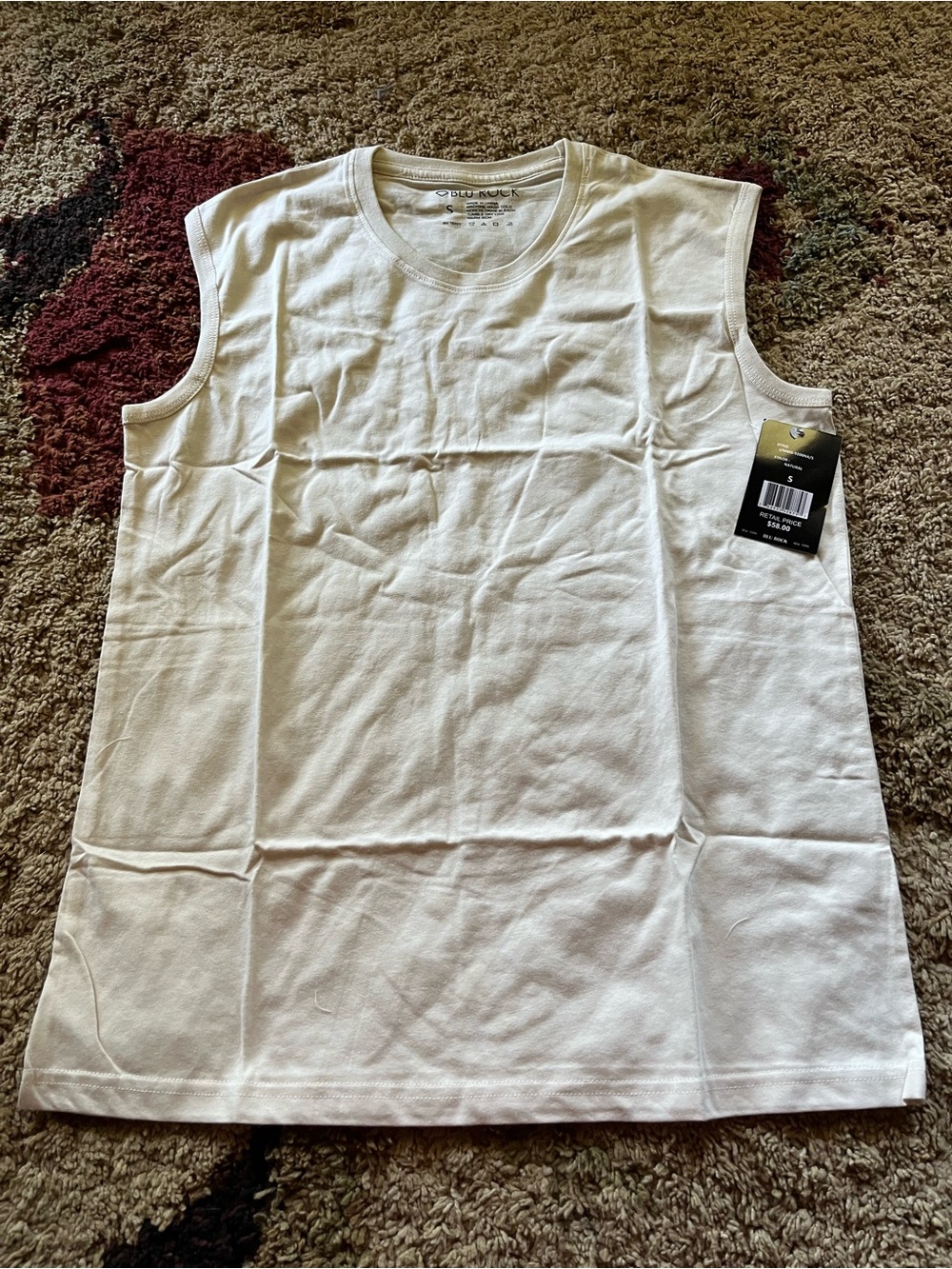 Women’s White Sleeveless Tank Top – Minimal Crew Neck